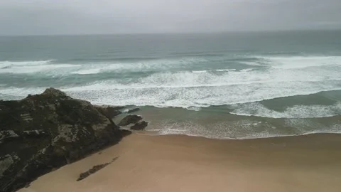 Odeceixe, Portugal - December 26 2021 "Aerial view of the beach in Odeceixe" Stock Footage 167800567