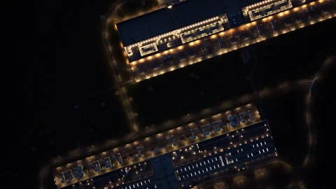 Odense computing campus with advanced data networks at night. Stock Footage 318620534