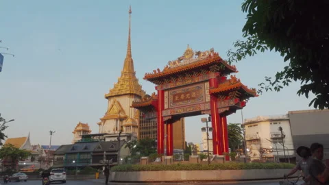 Odeon Circle Roundabout in Bangkok Stock Footage 147905836