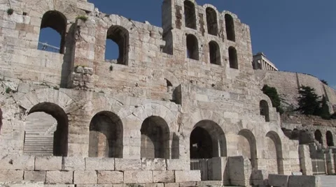 Odeon of Herod Atticus in Athens Vídeo Stock 7133788