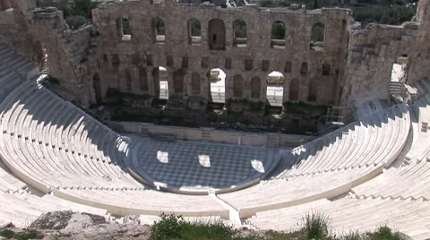 Odeon of Herod Atticus in Athens Vídeo Stock 7133794