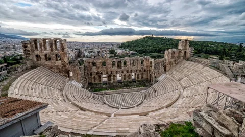 Odeon Of Herodes Atticus - Athens, Greece Stock Footage