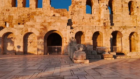 Odeon of Herodes Atticus, Athens, Greece Video stock 329292375