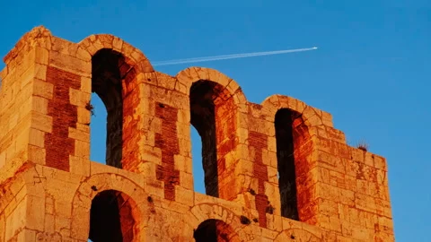 Odeon of Herodes Atticus, Athens, Greece Video stock 329301739