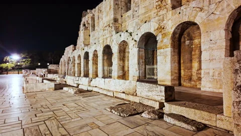 Odeon of Herodes Atticus, Athens, Greece Video stock 336264777