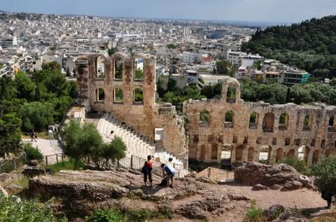 Odeon of herodes atticus Stock Photos