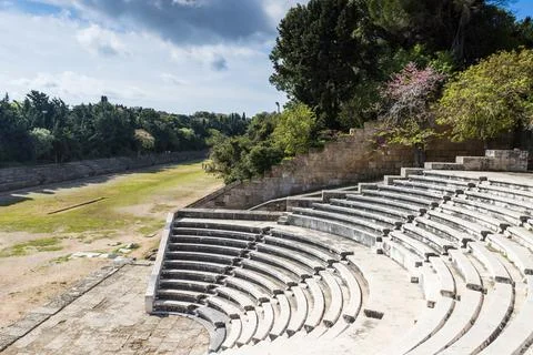 Odeon in Rhodes Stock Photos