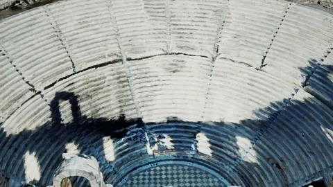 The Odeon theatre at Athens Acropolis Stock Footage 140677906