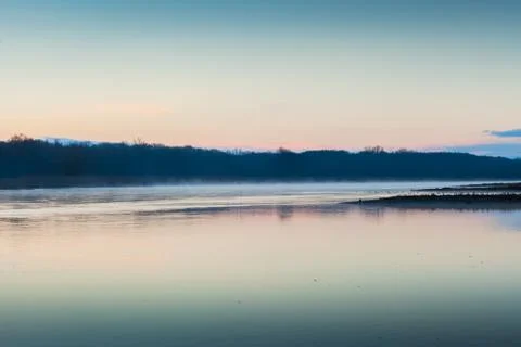 Oder River at dawn Stock Photos