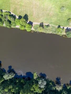 Oder River in Europe, view from the top Stock Photos