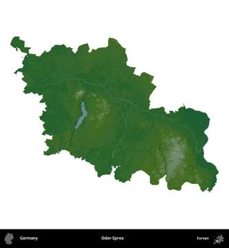 Oder-Spree, Germany, isolated on white. Physical Stock-Illustration