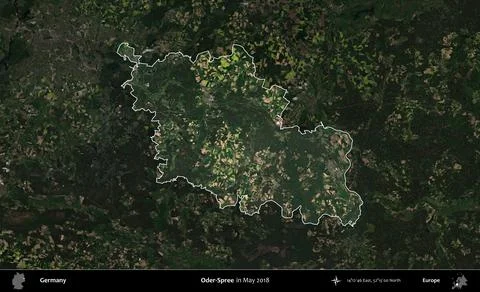 Oder-Spree highlighted, Germany. Sentinel. May 2018 Stock-Illustration