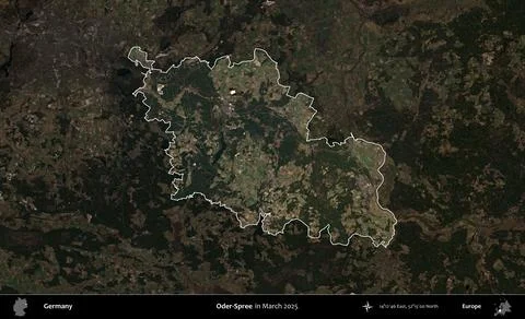 Oder-Spree highlighted, Germany. Sentinel. March 2025 Stock-Illustration