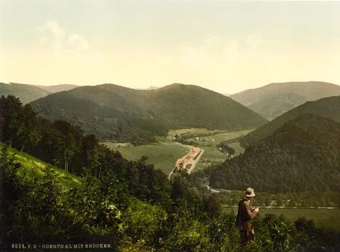 Oder Valley and View to the Brocken in the Harz Mountains c 1890 Germany Stock-Illustration