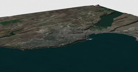 Odesa map from east to west with 3d relief 4K satellite ground with height Stock Footage 212925530