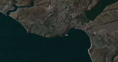 Odesa map  from east to west with 3d relief 4K satellite ground top height Stock Footage 213675561