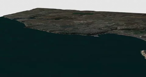 Odesa map  from east to west with 3d relief 4K satellite ground low height Stock Footage 213676892