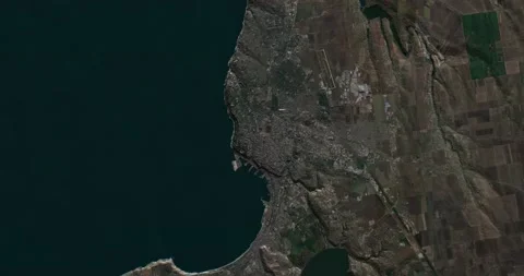 Odesa map  from north to south with 3d relief 4K satellite ground top height Stock Footage 213676454