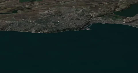 Odesa map rotation 360 loop cw with 3d relief 4K satellite ground with height Stock Footage 213671457