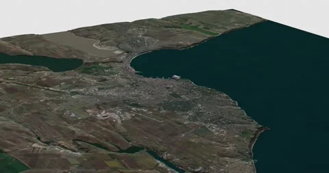 Odesa map from south to north with 3d relief 4K satellite ground with height Stock Footage 212925948