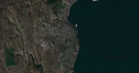 Odesa map from south to north with 3d relief 4K satellite ground top height Stock Footage 213676747