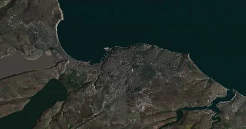 Odesa map from west to east with 3d relief 4K satellite ground top height Stock Footage 213676796