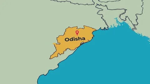 Odisha Map Animation Locator Zoom 4K Motion Graphic Stock Footage 341402266