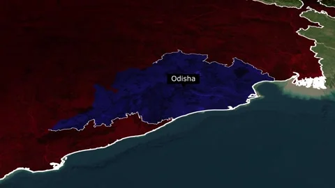 Odisha Map Stock Footage 299708626