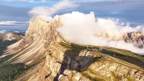 Odle massif peaks at sunset Stock Footage 322111670