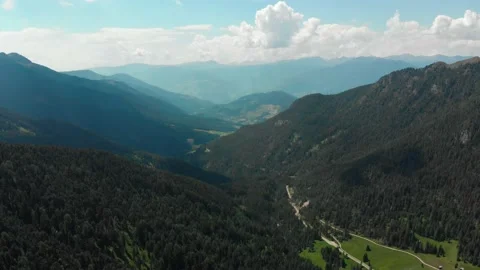 Odle mountain range, Val Gardena. Majestic Furchetta peak. Stock Footage 133734852