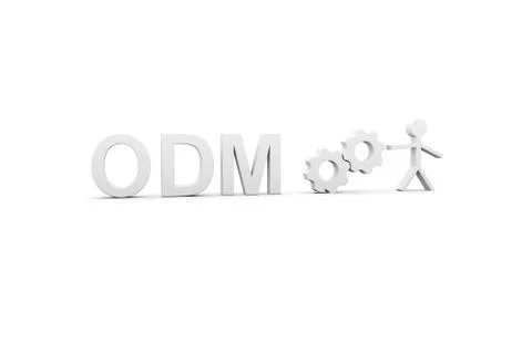 ODM concept white background 3d render illustration Stock Illustration