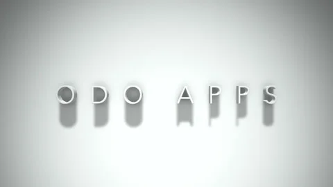 Odo apps 3D title animation with shadows on a white background Stock Footage 297517026