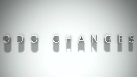 Odo changes 3D title animation with shadows on a white background Stock Footage 297517032