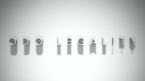 Odo legality 3D title animation white text on a white background Stock Footage 299823461
