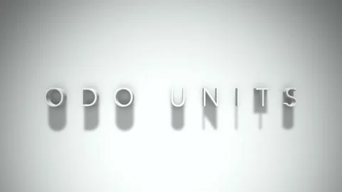 Odo units 3D title animation with shadows on a white background Stockbeeldmateriaal 297517090