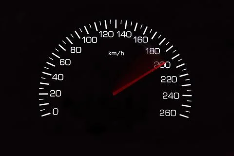 Odometer of car with black background Stock Photos