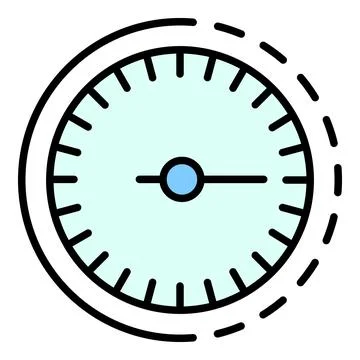 Odometer icon color outline vector 스톡 일러스트