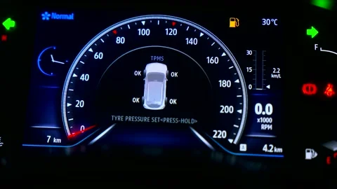 An odometer is an instrument used for measuring the distance traveled by ve.. Stock Footage 267564798