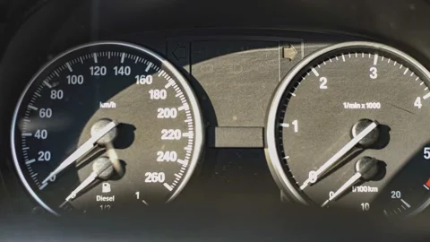 Odometer of a modern car Stock Footage 151087908