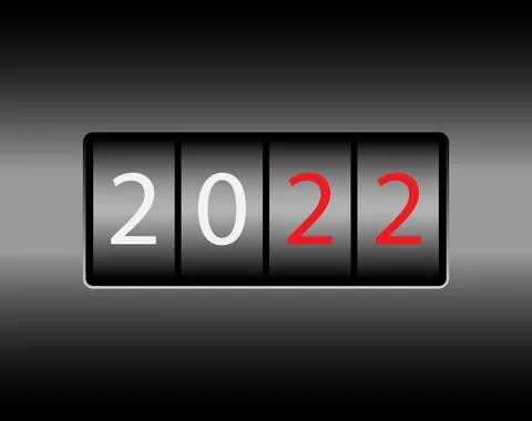 Odometer with the numbers 2022. New year 2022 is on the odometer. Merry Chris Stock Illustration
