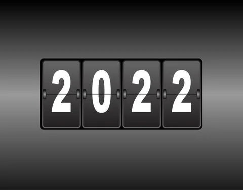 Odometer with the numbers 2022. New year 2022 is on the odometer. Merry Chris Stock Illustration