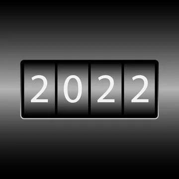Odometer with the numbers 2022. The new year 2022 is on the odometer. Merry C Stock Illustration