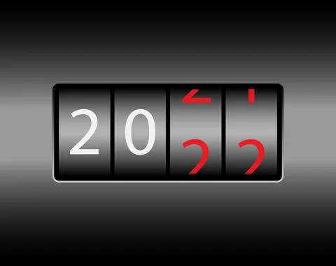 Odometer with the numbers 2022. New year 2022 is on the odometer. Merry Chris Illustrazione stock