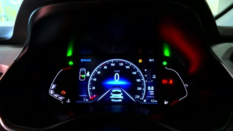 An odometer or odographb is an instrument used for measuring the distance t.. Stock Footage 267564880