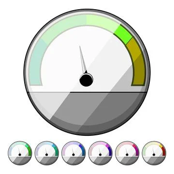 Odometer speedometer cartoon vector graphic Stock Illustration