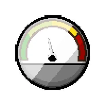 Odometer speedometer pixel art vector illustration 스톡 일러스트