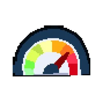 Odometer speedometer pixel art vector illustration 스톡 일러스트