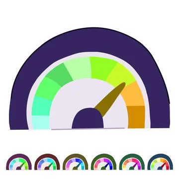 Odometer speedometer vector cartoon graphic Stock Illustration
