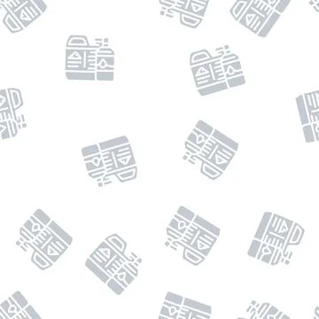 Odor neutralizer compost glyph vector seamless pattern Stock Illustration