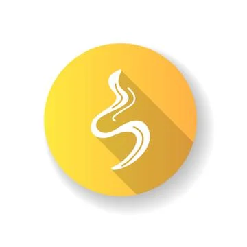 Odor orange flat design long shadow glyph icon. Good smell. Aroma swirl, nice Illustration